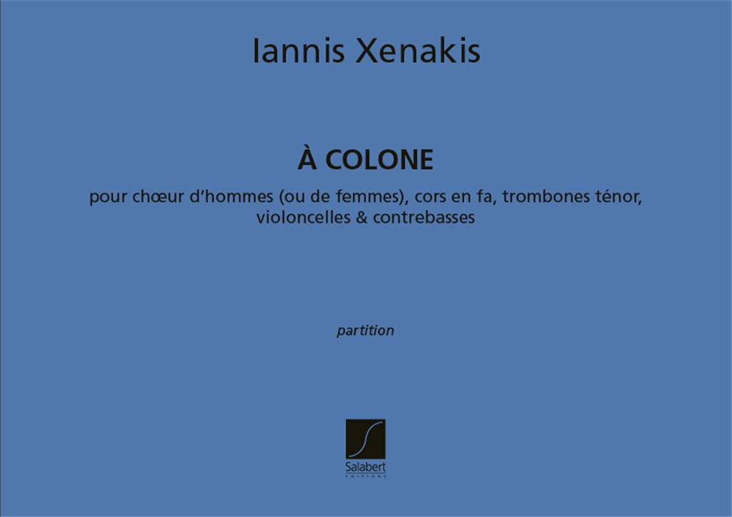 A Colone Choeur (Vx-Hm) Cor Trb Cb Partition